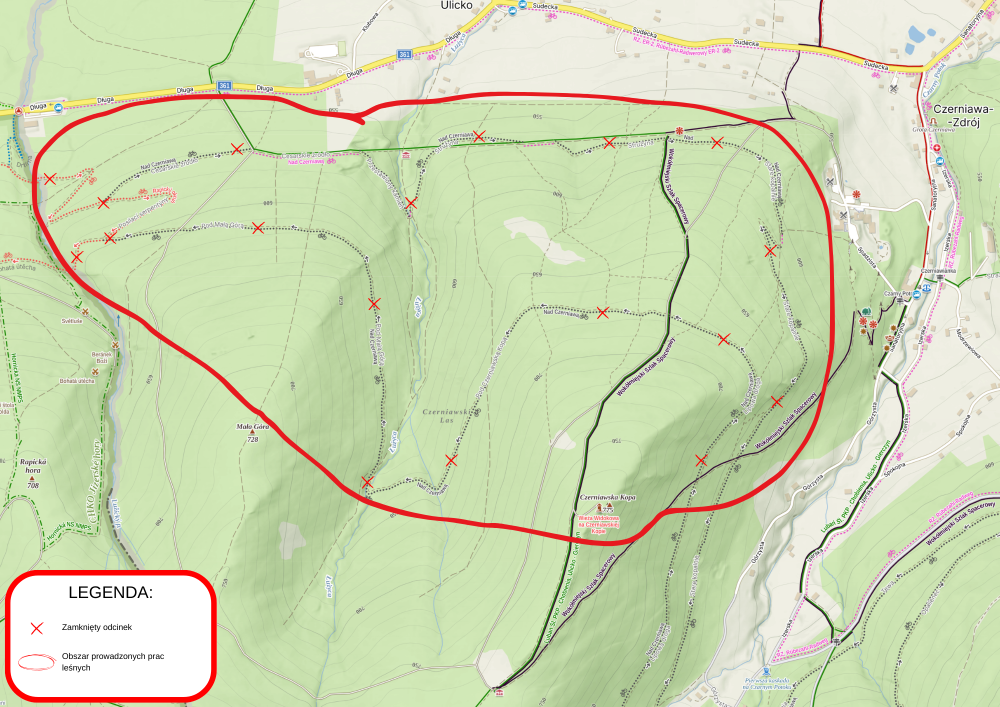 mapa wyłączonego obszaru