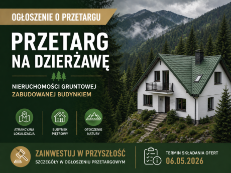 Ogłoszenie o przetargu na dzierżawę nieruchomości
